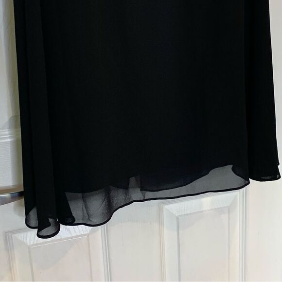 Vince Camuto Mock-Neck Chiffon Shift Dress Black Size 12 - Picture 7 of 13